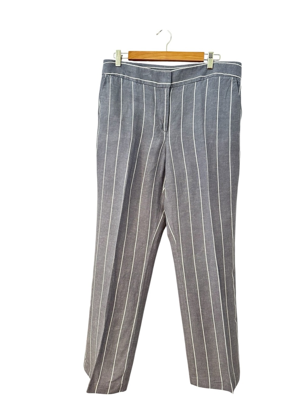 Ann Taylor Loft Tailored Gray Pinstripe Dress Pants for Women in size 10